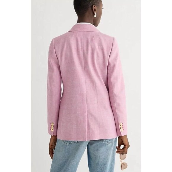 NWT J.Crew Bristol Blazer in Vintage Raspberry Pink Stretch Linen Jacket 8 - Picture 6 of 6